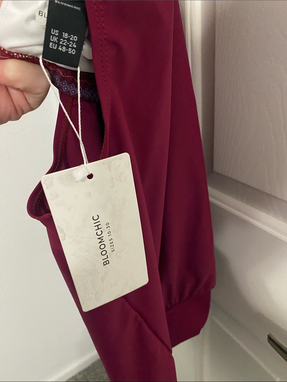 BloomChic Raspberry Tank Top with Patterned Side Panels - Picture 2 of 3